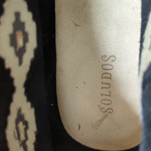 Soludos Black Suede Embroidered Moccasin Tassel Ankle Booties - Picture 11 of 16